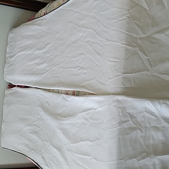 Threshold curtain natural white light filtering with gray trim 2 panels - Picture 1 of 13